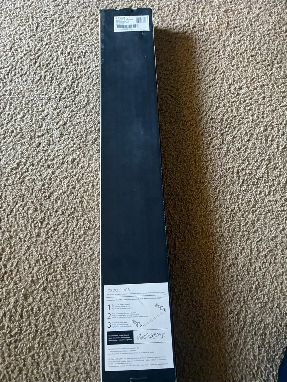 KOHLER Black Bath Towel Bar - Sleek Wall-Mounted Accessory